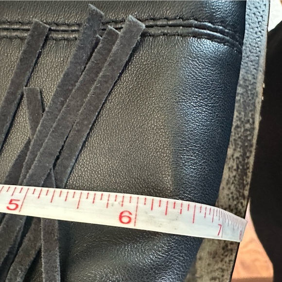 Maje Black Leather M Bag Fringe Top Handle Handbag Purse - Picture 9 of 11